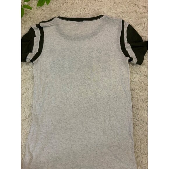 Victorias Secret PINK Graphic T-Shirt L Gray & Black Short Sleeve Cotton Blend - Picture 7 of 10